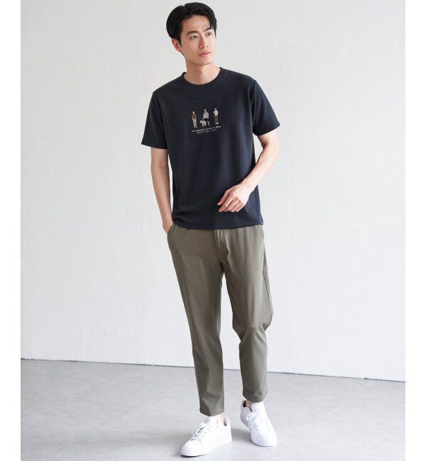 ikka「ポンチスリーメン刺繍Tシャツ」|Tシャツ・カットソー|