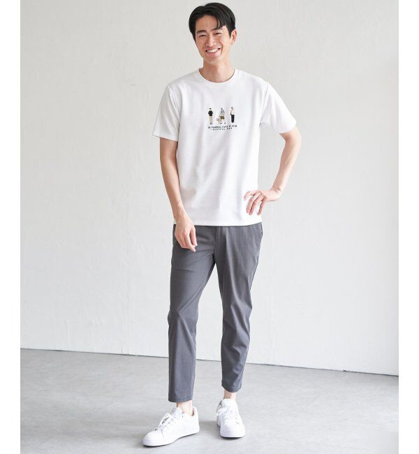 ikka「ポンチスリーメン刺繍Tシャツ」|Tシャツ・カットソー|