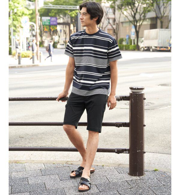 ikka「【MonoMax &times; 小泉孝太郎】冷感DRYポンチボーダーTシャツ「小泉孝太郎さん着用モデル」」|Tシャツ・カットソー|