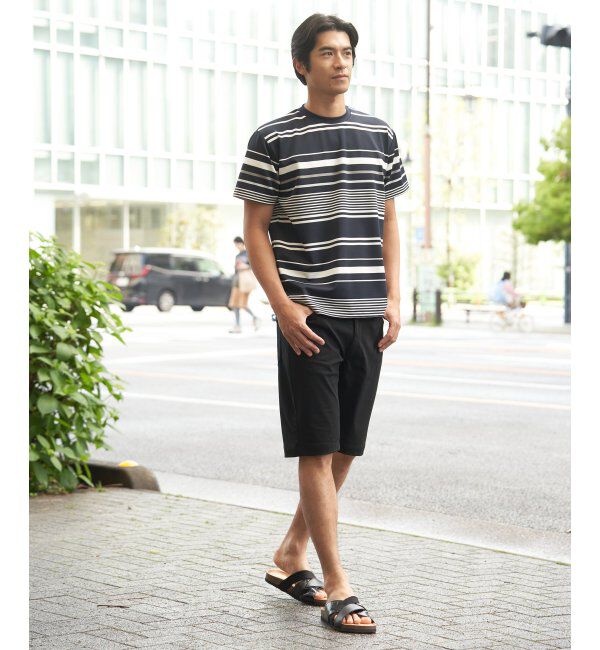 ikka「【MonoMax &times; 小泉孝太郎】冷感DRYポンチボーダーTシャツ「小泉孝太郎さん着用モデル」」|Tシャツ・カットソー|