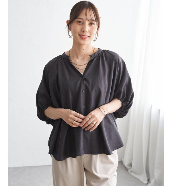 ikka「【接触冷感】ドルマンギャザーシャツ」|シャツ・ブラウス|
