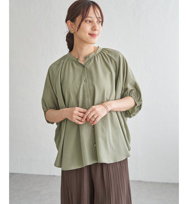 ikka「【接触冷感】ドルマンギャザーシャツ」|シャツ・ブラウス|