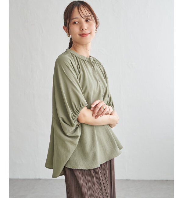 ikka「【接触冷感】ドルマンギャザーシャツ」|シャツ・ブラウス|