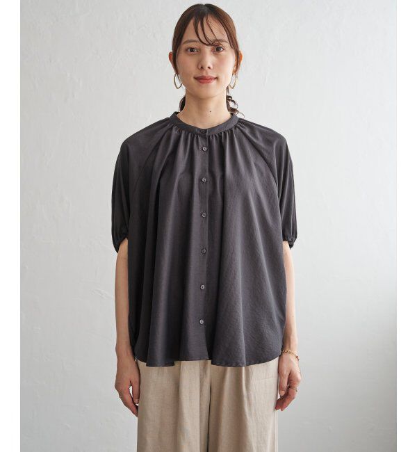 ikka「【接触冷感】ドルマンギャザーシャツ」|シャツ・ブラウス|