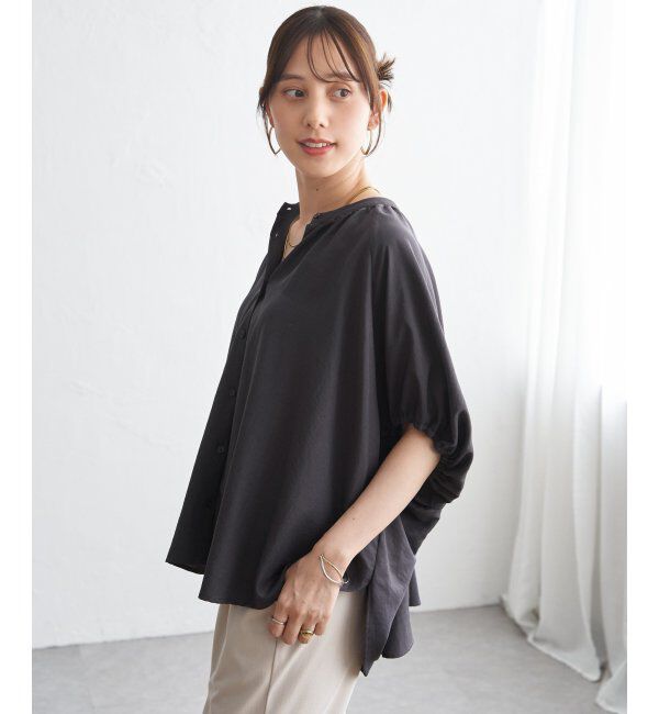 ikka「【接触冷感】ドルマンギャザーシャツ」|シャツ・ブラウス|
