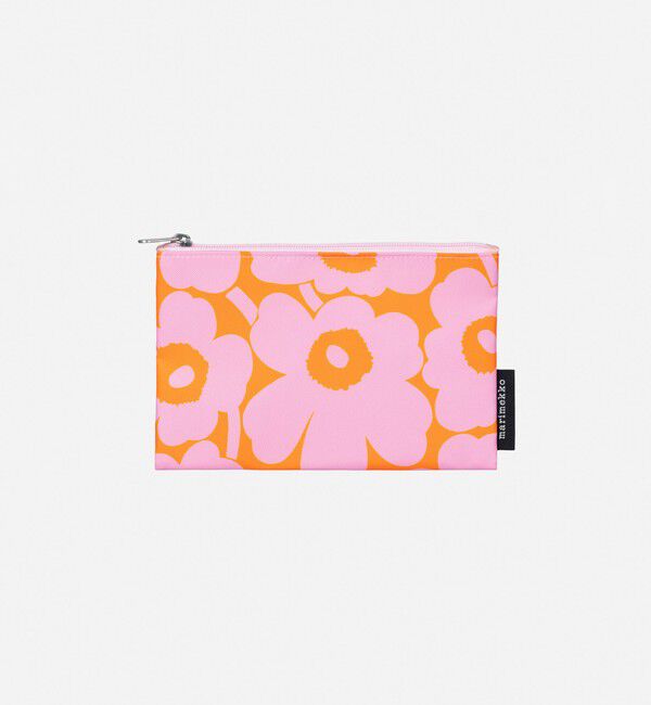 Marimekko「Kaika Mini Unikko コスメティックバッグ」|美容液・オイル・クリーム|ピンク&times;オレンジ