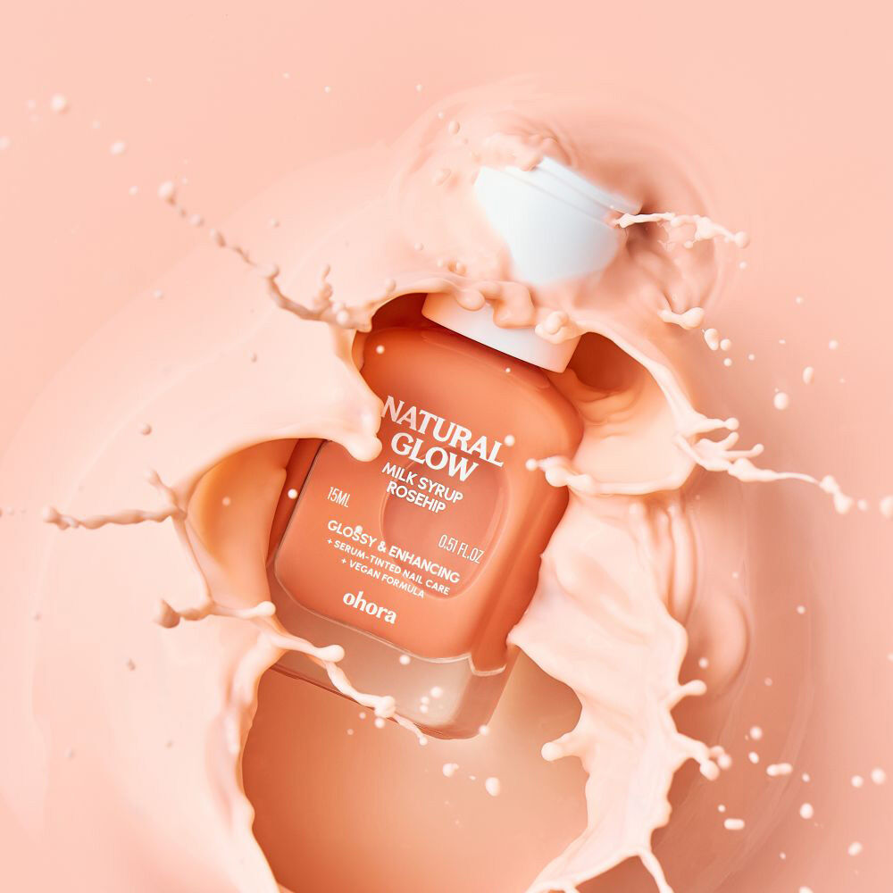  「ohora Natural Glowマルチネイル強化剤 PC-NS-012-J-OF MilkSyrup Rosehip (15mL)」|ネイルケア|