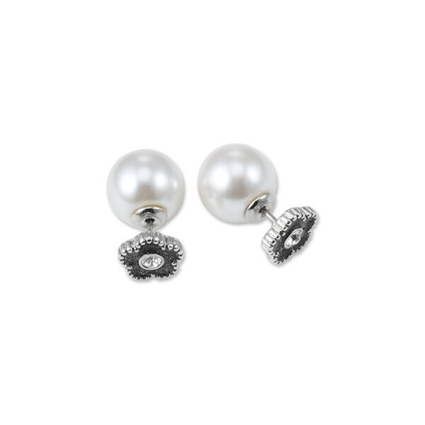 MARY QUANT「ラメエポビジューデイジー ピアス」|ピアス|シルバー