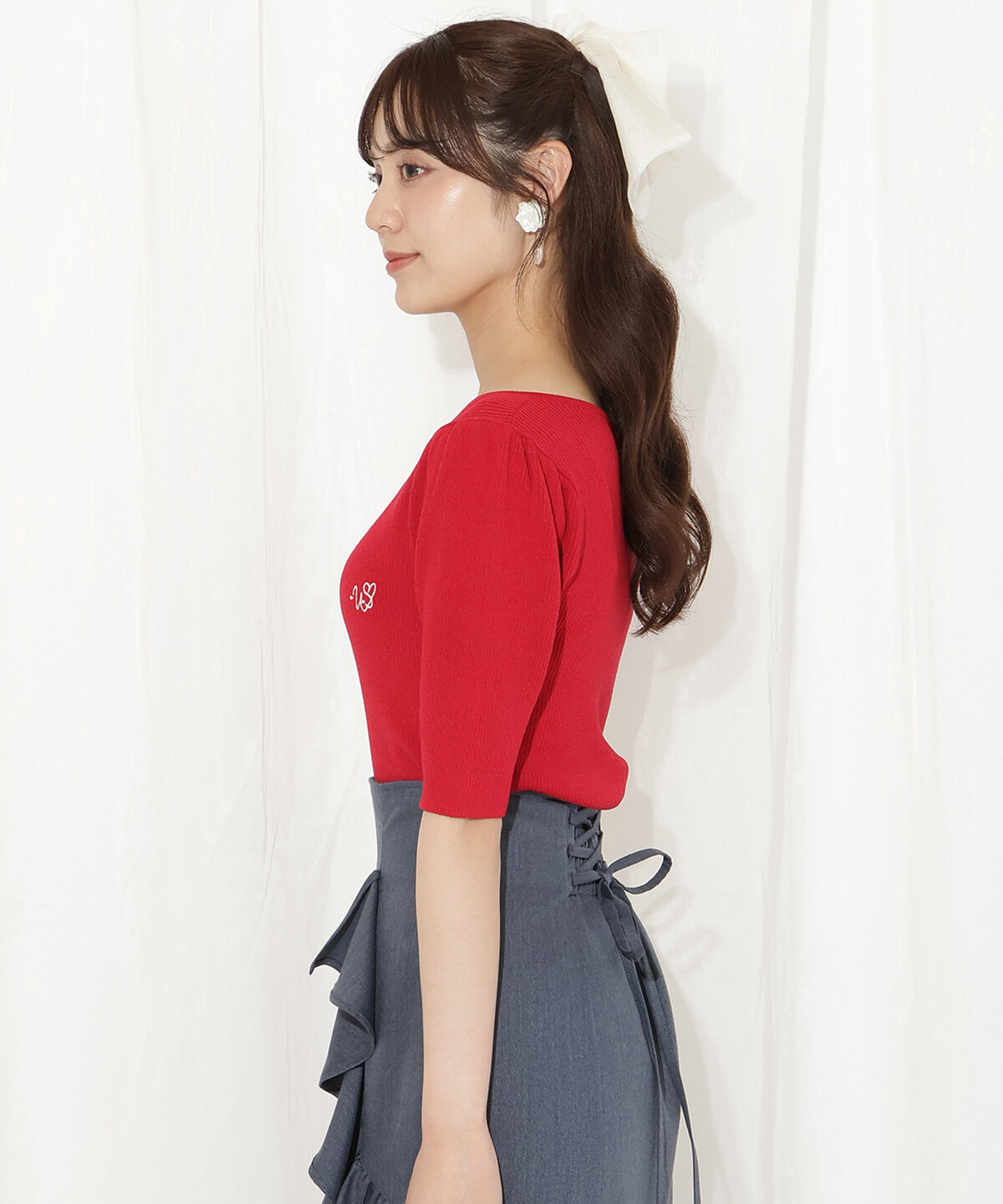 WILLSELECTION「ハートネックニットプルオーバー」|ニット・セーター|