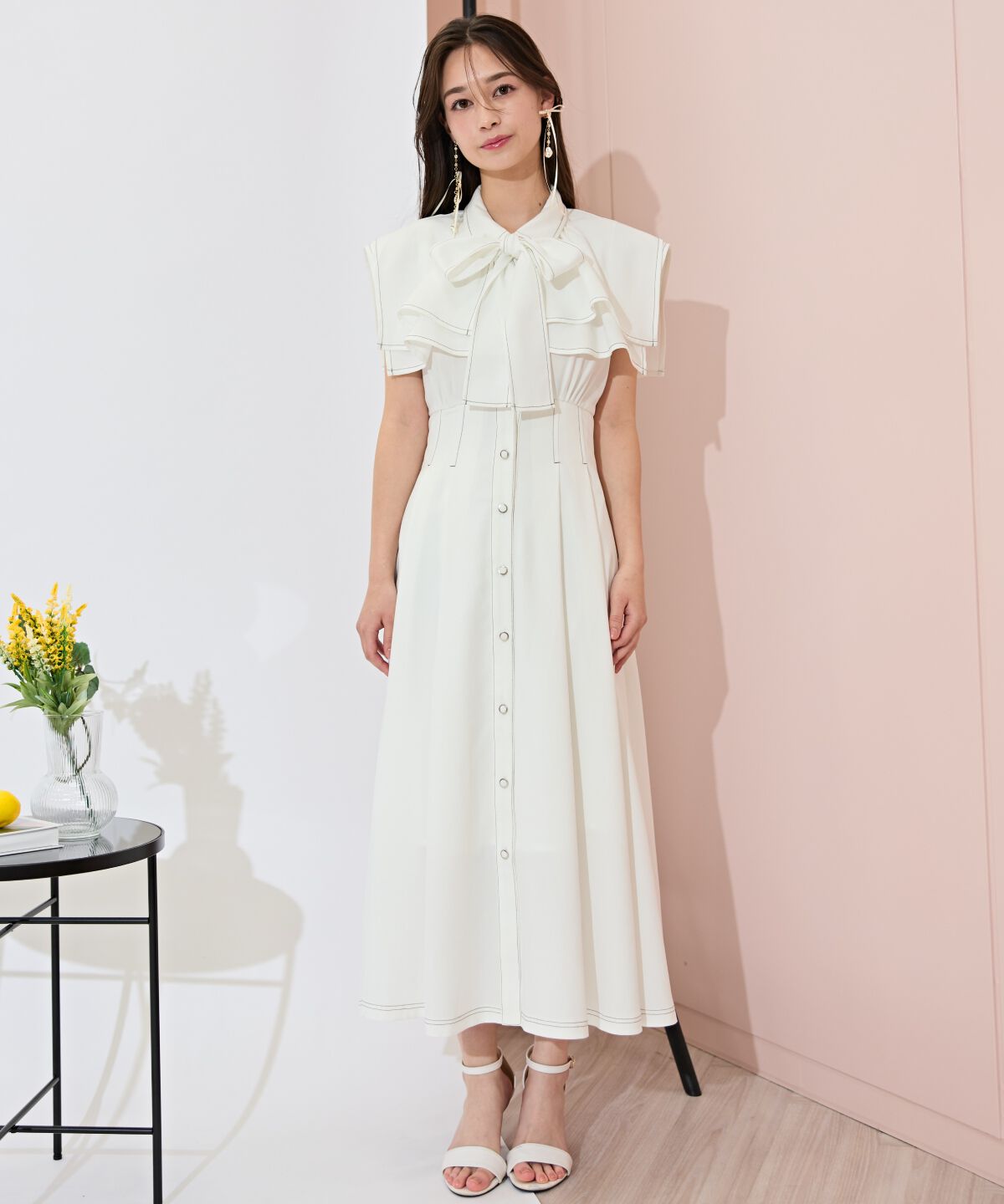 WILLSELECTION「スクエアラッフルシャツワンピース」|ワンピース|