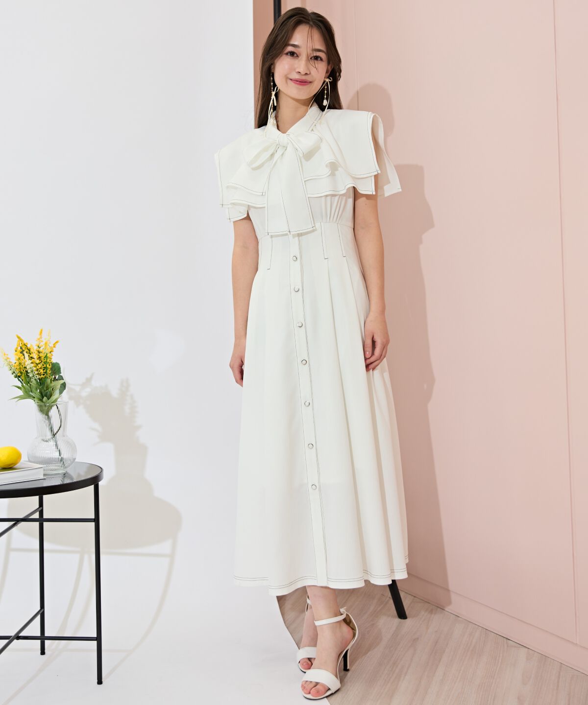 WILLSELECTION「スクエアラッフルシャツワンピース」|ワンピース|