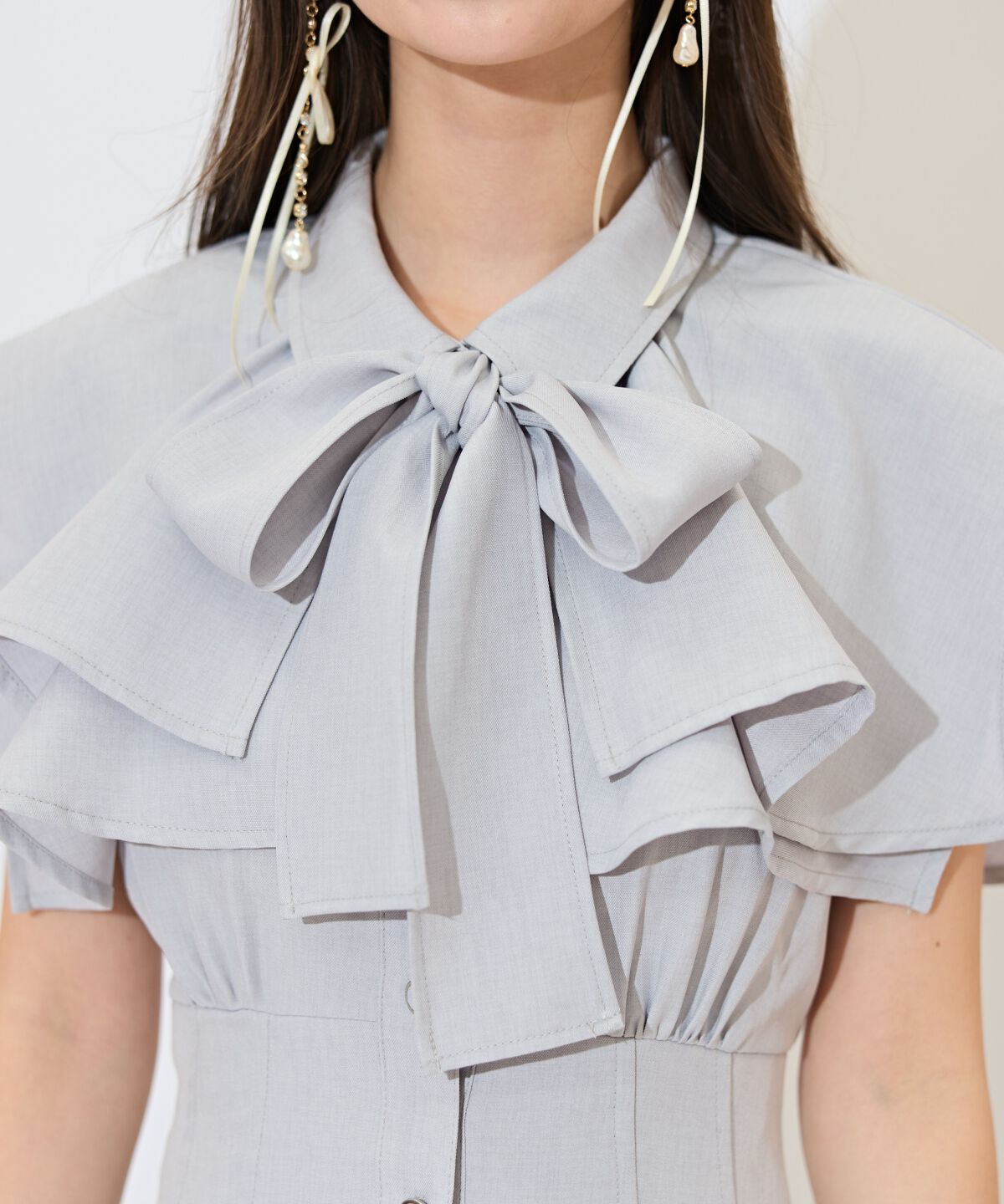 WILLSELECTION「スクエアラッフルシャツワンピース」|ワンピース|