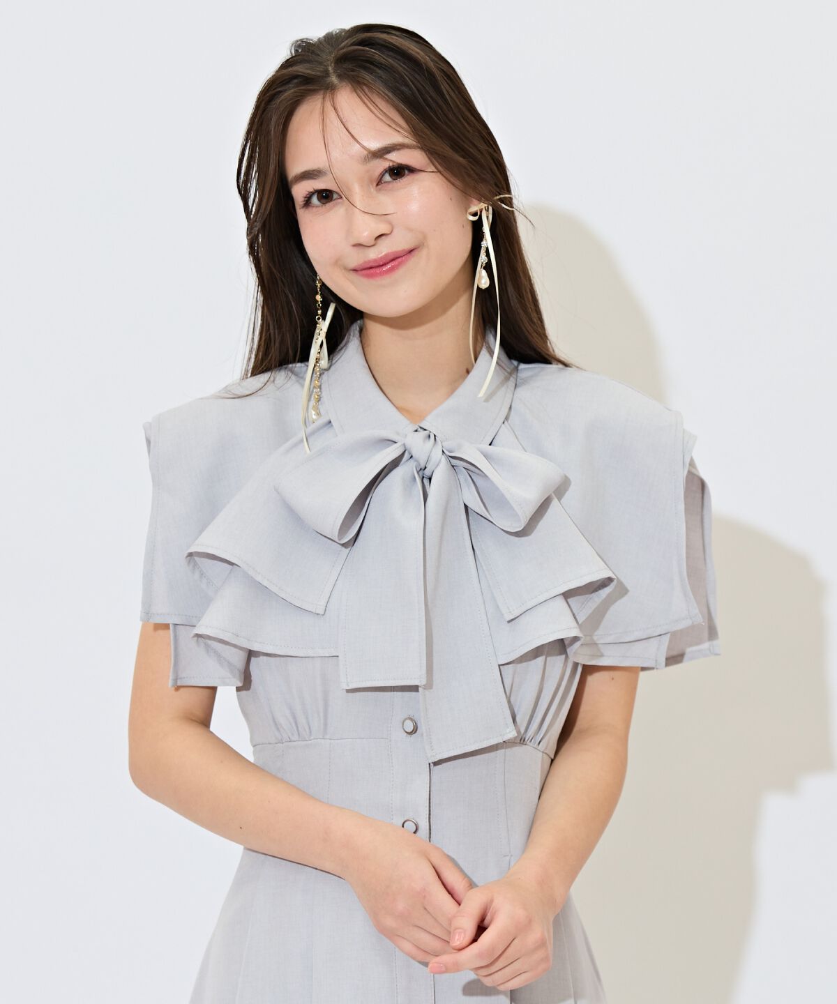 WILLSELECTION「スクエアラッフルシャツワンピース」|ワンピース|