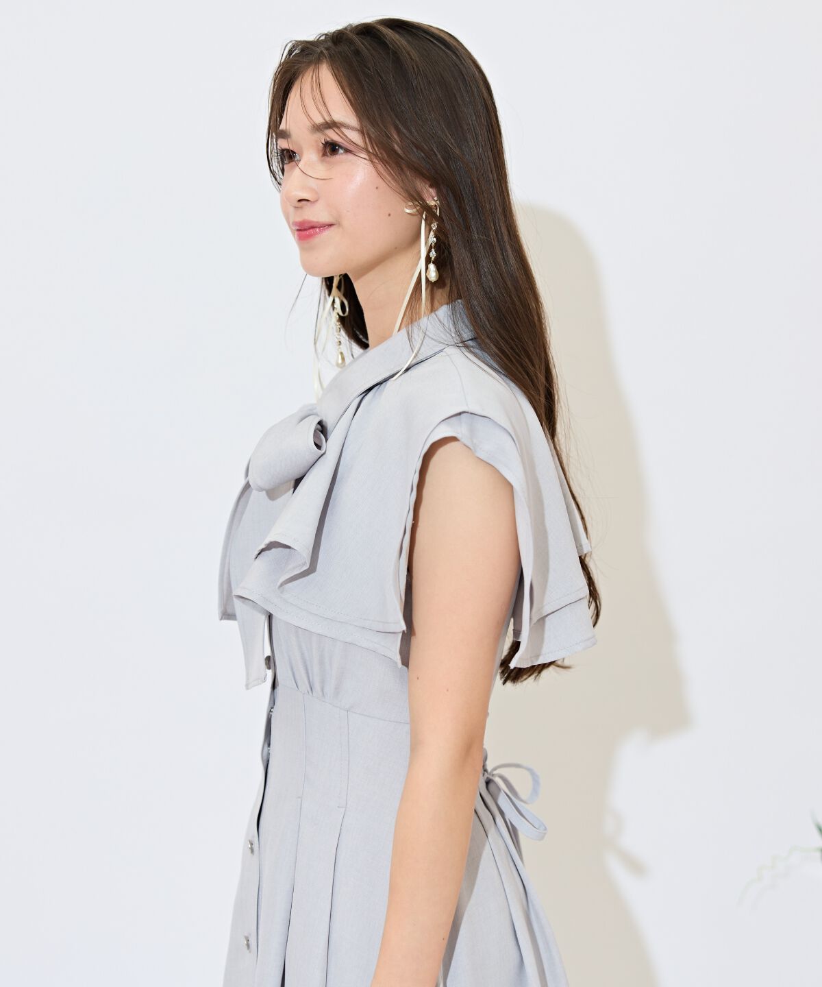 WILLSELECTION「スクエアラッフルシャツワンピース」|ワンピース|