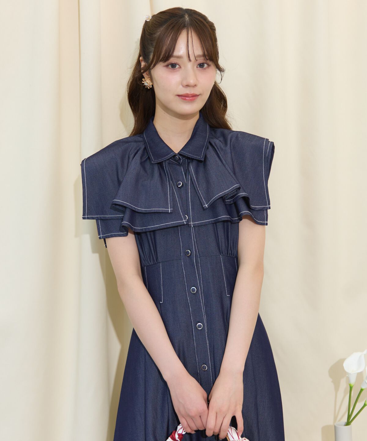WILLSELECTION「スクエアラッフルシャツワンピース」|ワンピース|
