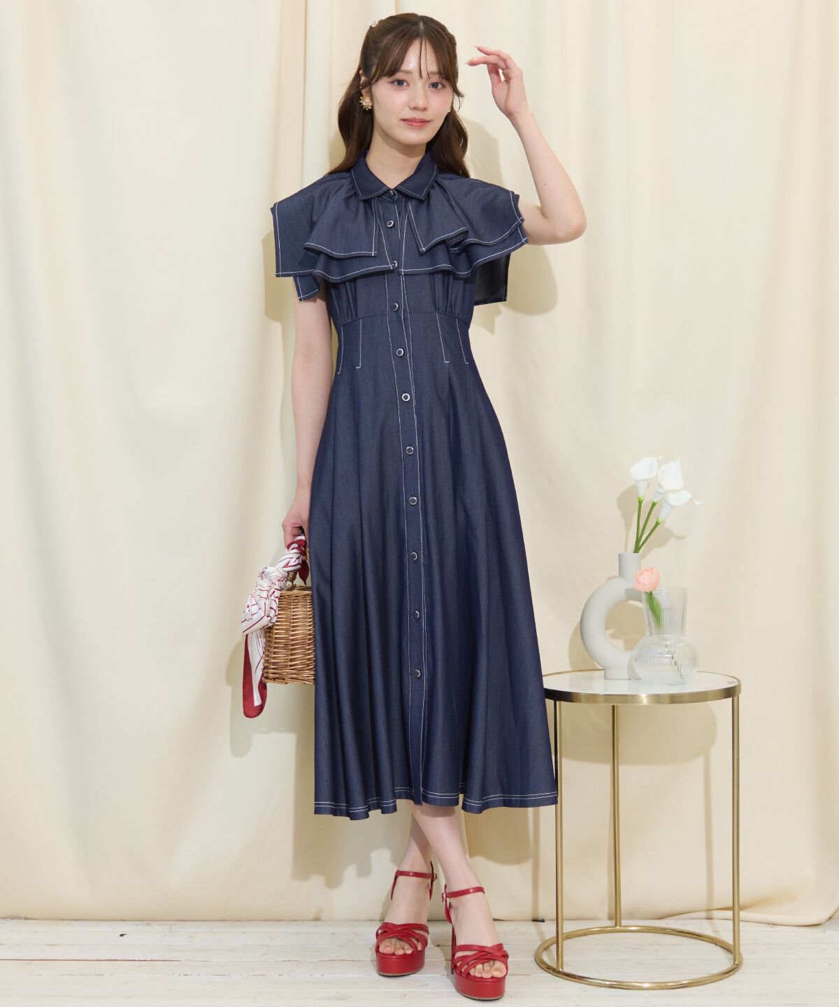WILLSELECTION「スクエアラッフルシャツワンピース」|ワンピース|