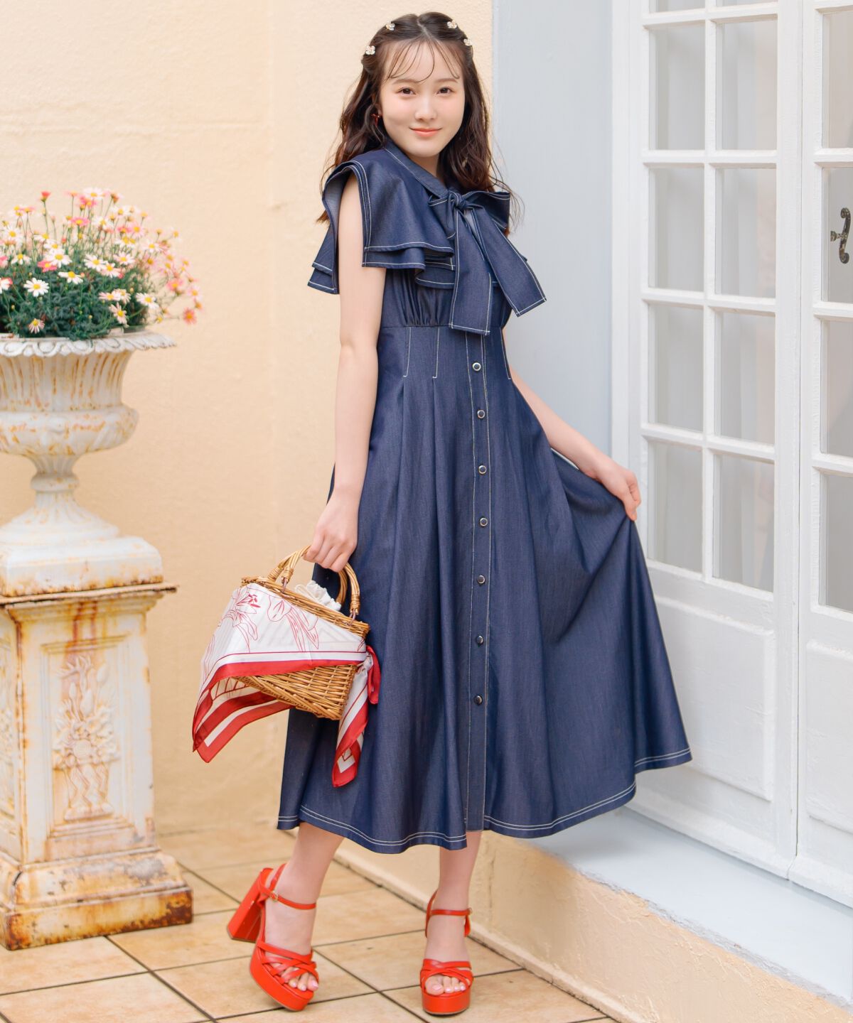 WILLSELECTION「スクエアラッフルシャツワンピース」|ワンピース|