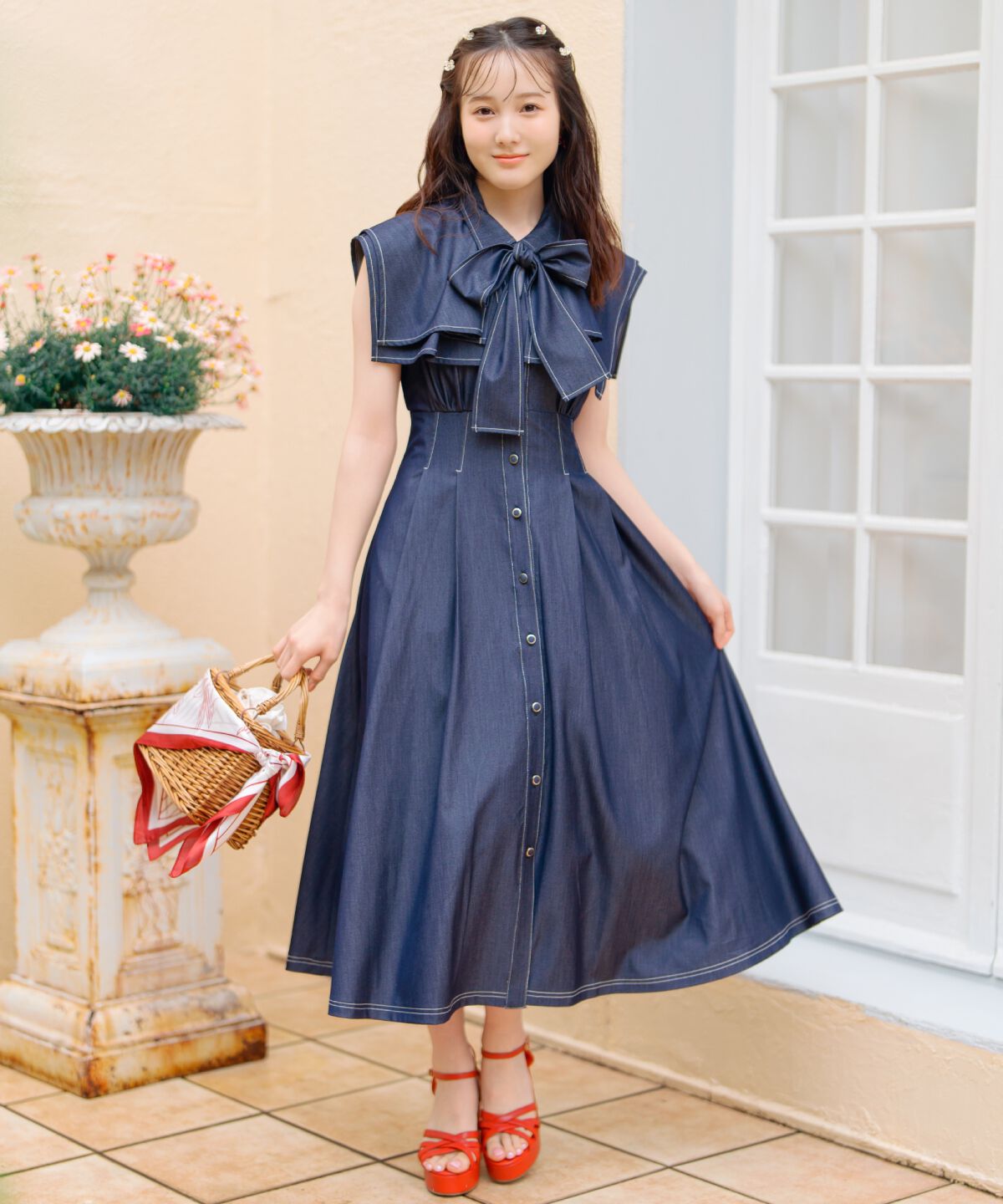 WILLSELECTION「スクエアラッフルシャツワンピース」|ワンピース|