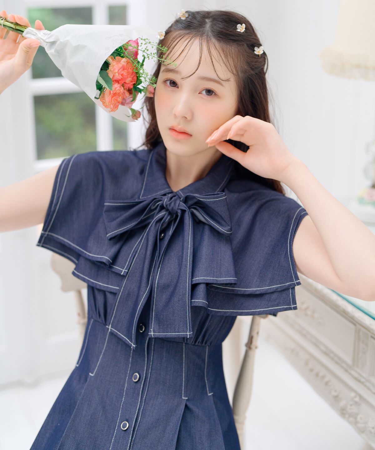 WILLSELECTION「スクエアラッフルシャツワンピース」|ワンピース|