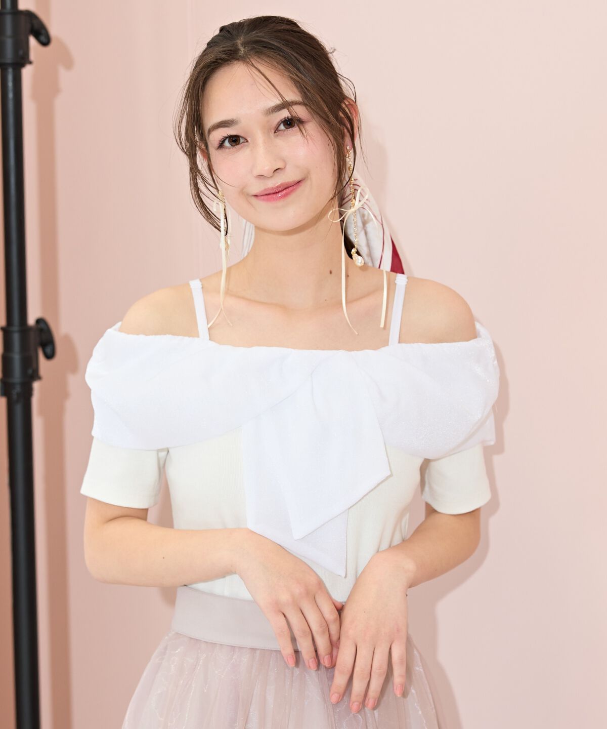 WILLSELECTION「ツイストリボンオフショルトップス」|Tシャツ・カットソー|オフ