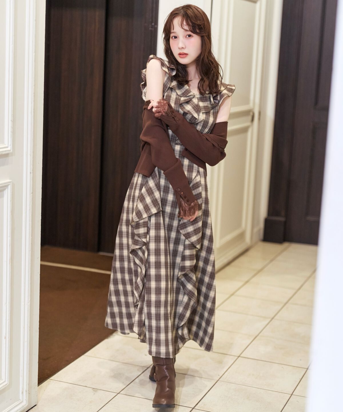 WILLSELECTION「ラッフルフリルAラインワンピース」|ワンピース|