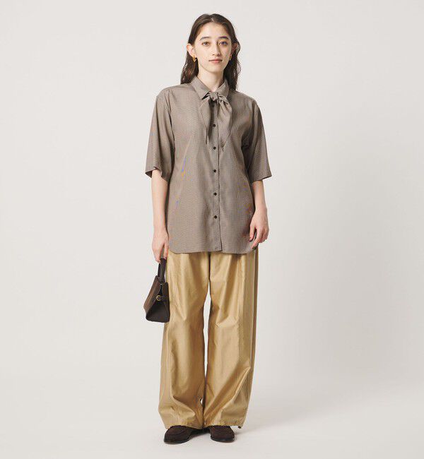 UNITED ARROWS「チェック スカーフ 5分袖 シャツ」|シャツ・ブラウス|