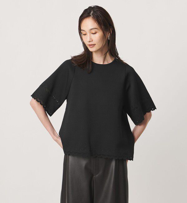 UNITED ARROWS「カットワーク スカラップ プルオーバー ニット ‐ウォッシャブル‐」|ニット・セーター|