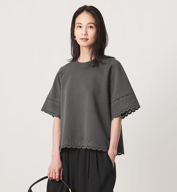 UNITED ARROWS「カットワーク スカラップ プルオーバー ニット ‐ウォッシャブル‐」|ニット・セーター|