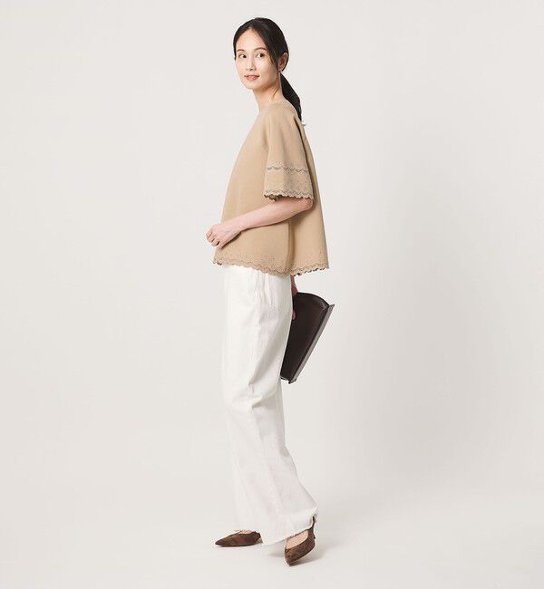 UNITED ARROWS「カットワーク スカラップ プルオーバー ニット ‐ウォッシャブル‐」|ニット・セーター|