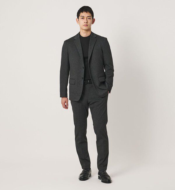 UNITED ARROWS「シャークスキン ノープリーツ テーパードスラックス UA COZY ウォッシャブル 2WAYストレッチ」|スラックス|
