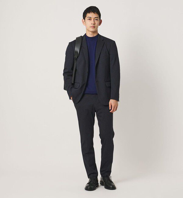 UNITED ARROWS「シャークスキン ノープリーツ テーパードスラックス UA COZY ウォッシャブル 2WAYストレッチ」|スラックス|
