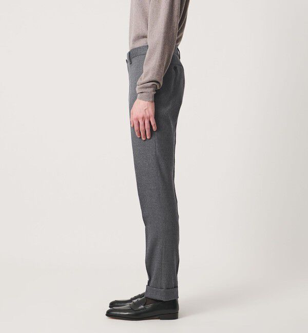 UNITED ARROWS「ライトサキソニー ノープリーツ テーパード スラックス ヨコストレッチ」|スラックス|