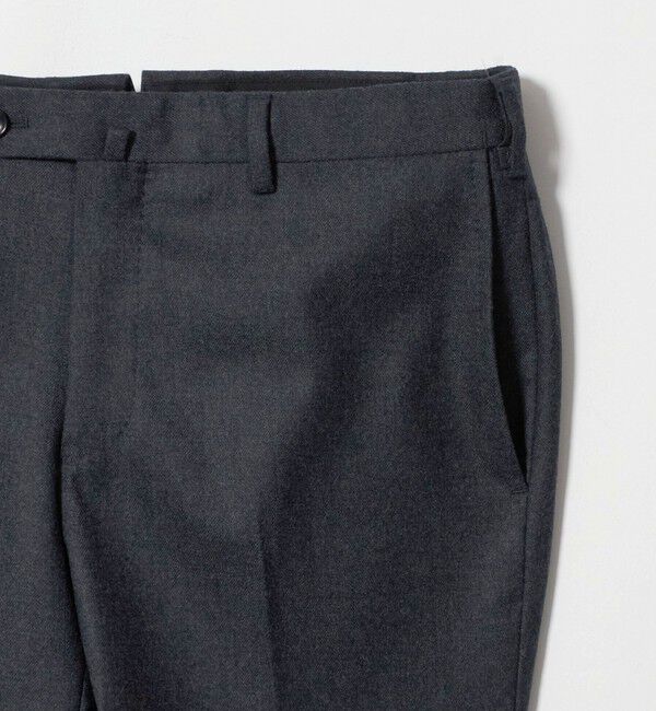 UNITED ARROWS「ライトサキソニー ノープリーツ テーパード スラックス ヨコストレッチ」|スラックス|
