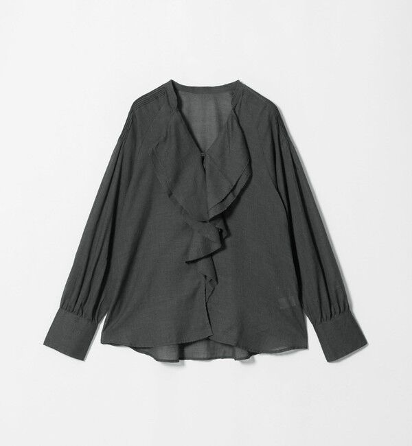 UNITED ARROWS green label relaxing「ラッフル ギャザー ブラウス」|シャツ・ブラウス|DK.GRAY