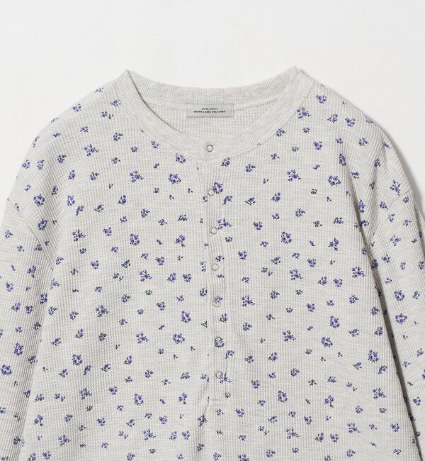UNITED ARROWS green label relaxing「【WEB限定】＜at ease＞ワッフル ヘンリーネック  フラワープリント カットソー」|Tシャツ・カットソー|