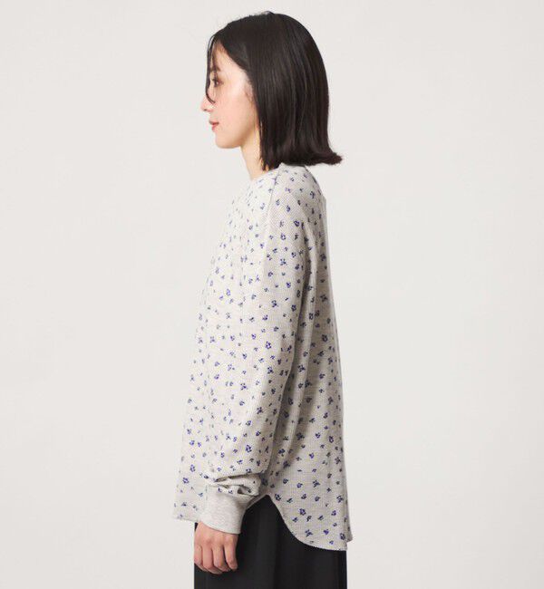 UNITED ARROWS green label relaxing「【WEB限定】＜at ease＞ワッフル ヘンリーネック  フラワープリント カットソー」|Tシャツ・カットソー|