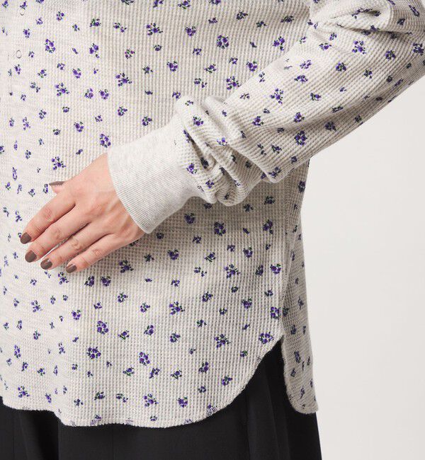 UNITED ARROWS green label relaxing「【WEB限定】＜at ease＞ワッフル ヘンリーネック  フラワープリント カットソー」|Tシャツ・カットソー|