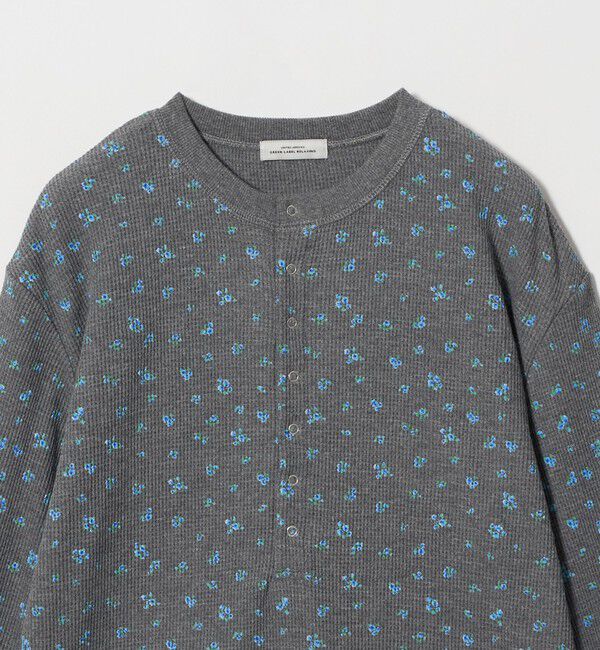 UNITED ARROWS green label relaxing「【WEB限定】＜at ease＞ワッフル ヘンリーネック  フラワープリント カットソー」|Tシャツ・カットソー|