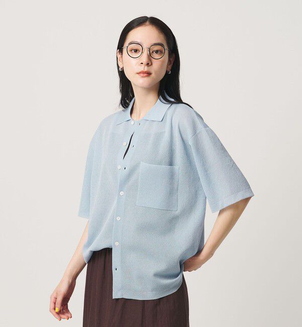 BEAUTY&YOUTH UNITED ARROWS「ミラノリブ ショートスリーブ シャツカーディガン ウォッシャブル」|カーディガン|COBALT