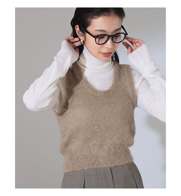 BEAMS SELECTION for WOMEN「AURALEE / BRUSHED SUPER KID MOHAIR KNIT TANK」|ニット・セーター|GREY_BEIGE