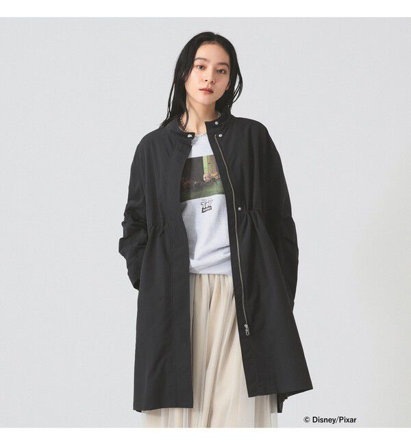 Ray BEAMS 「バック タック スタンドカラー コート（吸水速乾・UVカット）」|ダッフルコート|BLACK