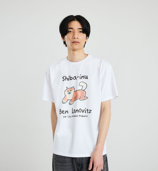SHIPS「【City Ambient Products別注】Ben Lenovitz: DOG CAT Tシャツ」|Tシャツ・カットソー|ライトホワイト