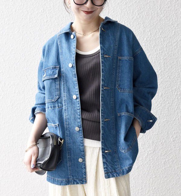 SHIPS any「SHIPS any:〈洗濯機可能〉ルーズ デニム カバーオール ジャケット［SHIPS any DENIM］」|デニムジャケット|