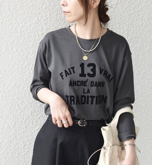 SHIPS Colors 「《一部追加予約》【WEB限定】〈洗濯機可能〉フロッキー ロゴ TEE（ロンT）◇」|Tシャツ・カットソー|