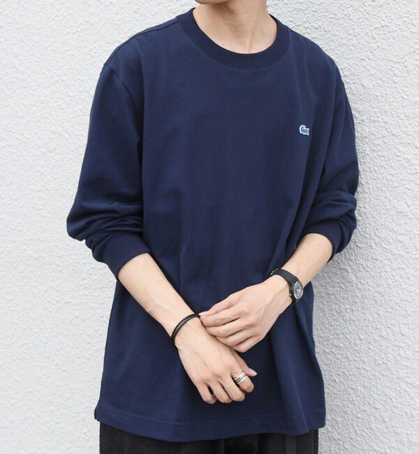 SHIPS any「【SHIPS any別注】LACOSTE: ワンポイント ピケ クルーネック Tシャツ 26AW (ロンT)◇」|Tシャツ・カットソー|
