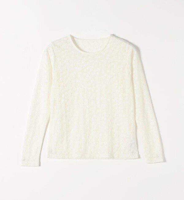 quaranciel「quaranciel:〈洗濯機可能〉シアー フラワー ジャカード コンパクト プルオーバー」|Tシャツ・カットソー|