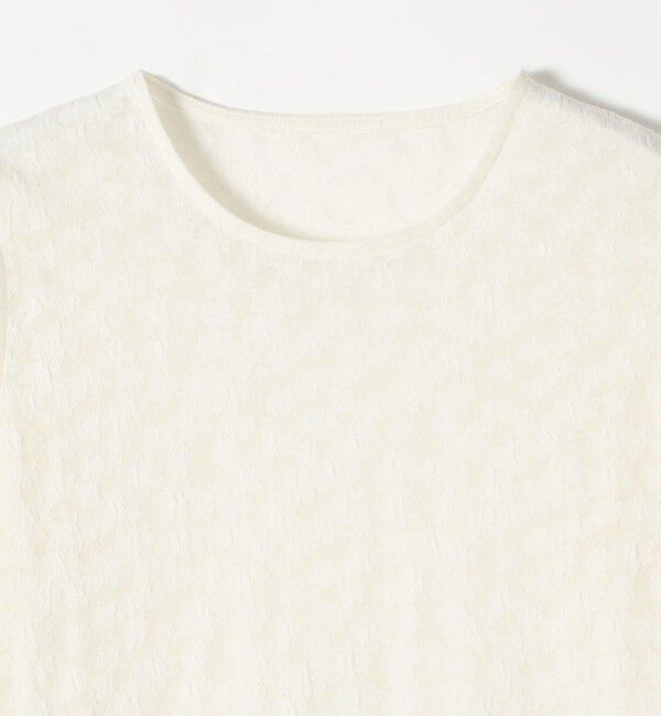 quaranciel「quaranciel:〈洗濯機可能〉シアー フラワー ジャカード コンパクト プルオーバー」|Tシャツ・カットソー|