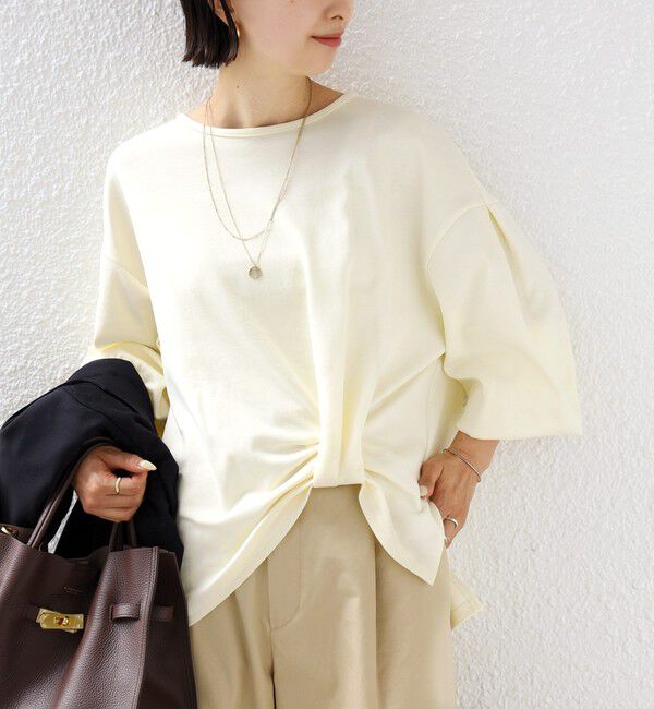SHIPS for women「【WEB限定】〈手洗い可能〉裾 ツイスト デザイン ポンチ ロング スリーブ プルオーバー」|プルオーバー|