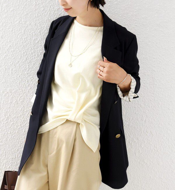 SHIPS for women「【WEB限定】〈手洗い可能〉裾 ツイスト デザイン ポンチ ロング スリーブ プルオーバー」|プルオーバー|