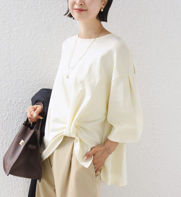 SHIPS for women「【WEB限定】〈手洗い可能〉裾 ツイスト デザイン ポンチ ロング スリーブ プルオーバー」|プルオーバー|